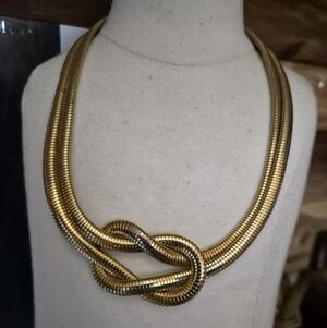Vintage Gold and Silver Knot Necklace